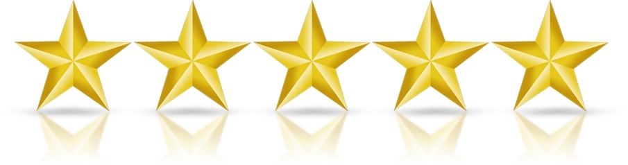 Five-star rating logo indicating excellent service quality